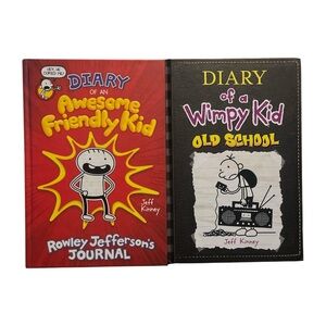 Diary of a Wimpy Kid & Diary of an Awesome Kid By Jeff Kinney Hardcover Book Set